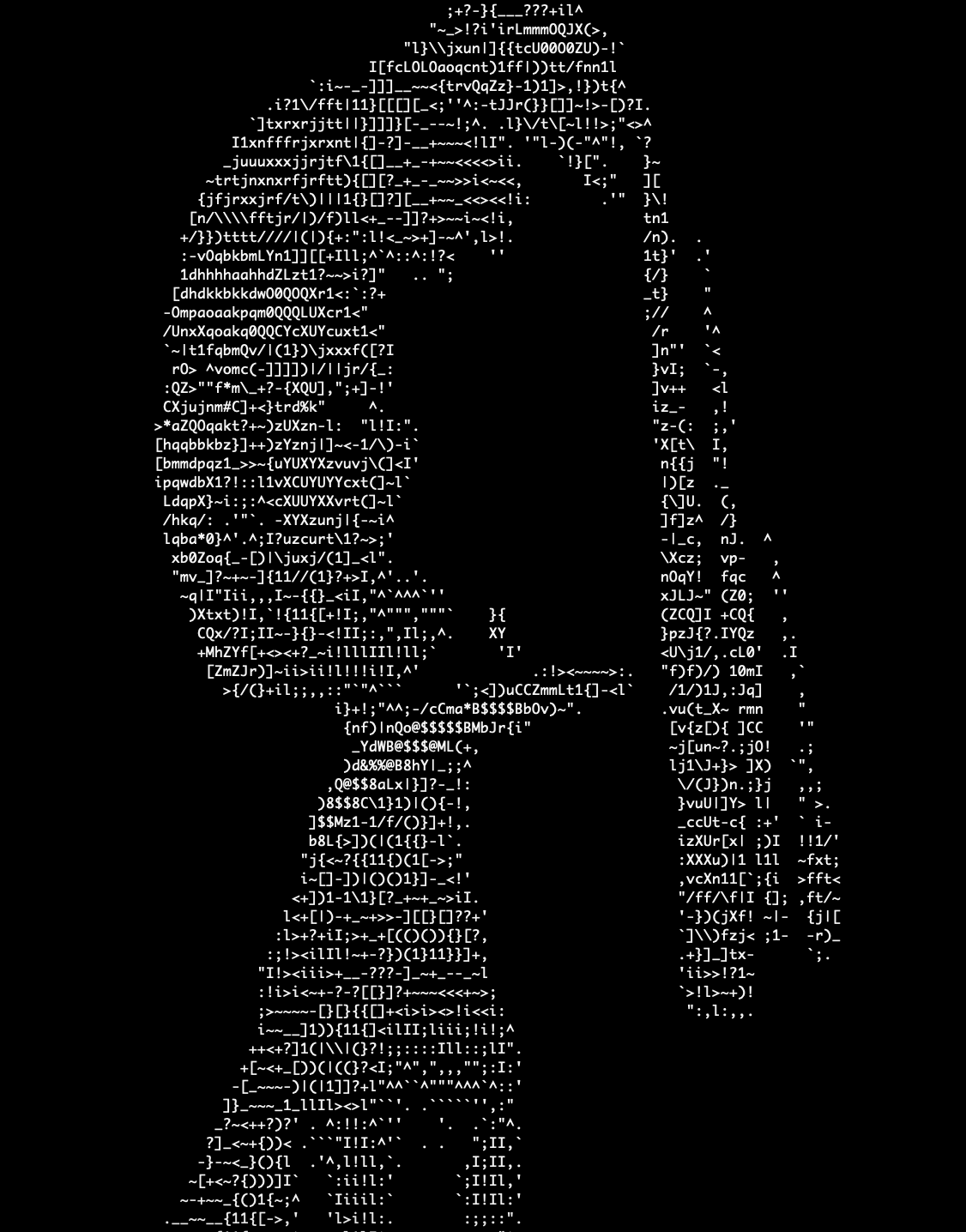 The girl with the pearl earring as ASCII art