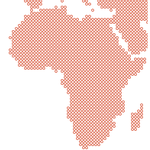 A map of Africa depicted with tiled symbols