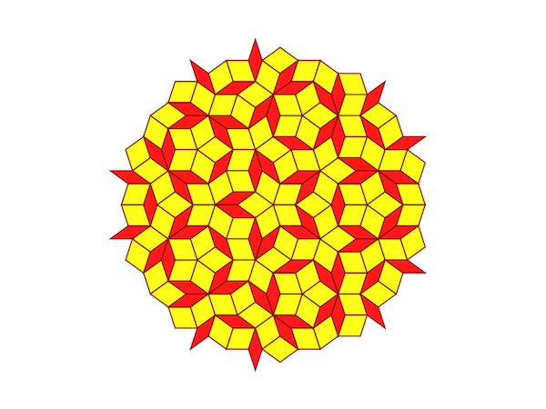 A P3 Penrose tiling after inflation of an initial arrangement of five small Robinson triangles