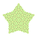 A P3 Penrose tiling in the shape of a five-pointed star