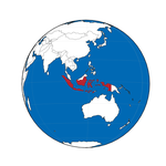 A map with Indonesia highlighted