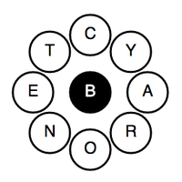 An example Word Wheel puzzle