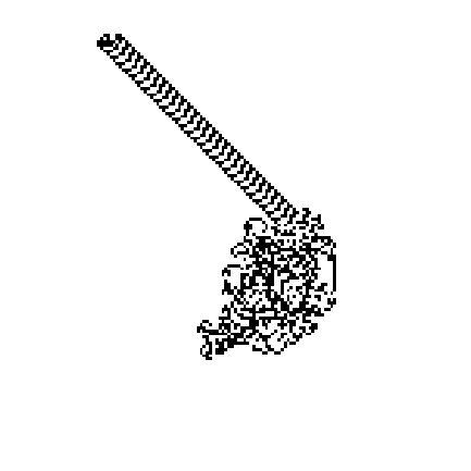 Langton's ant on a 2D grid of squares